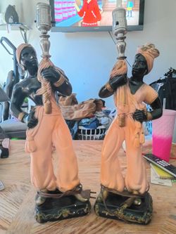 Pair of Vintage Blackamoor Figural Table Lamps