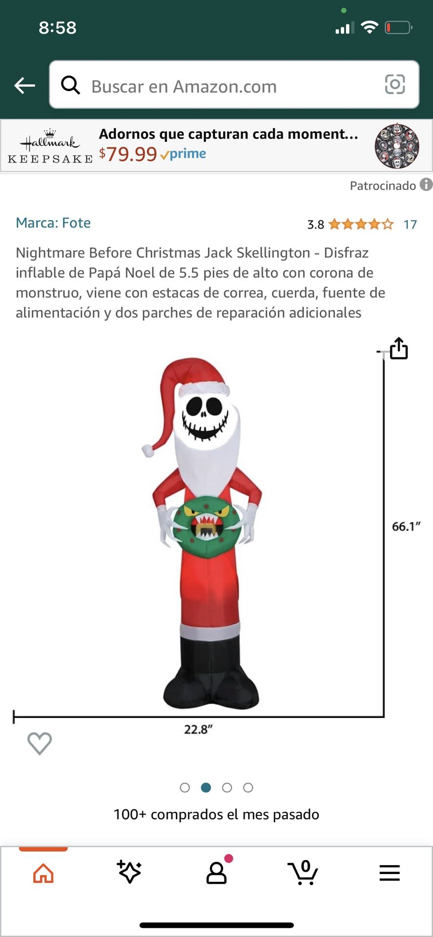 Christmas Jack Inflatable 5.5’ new In Box