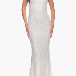 Liora White Sequin Maxi Dress