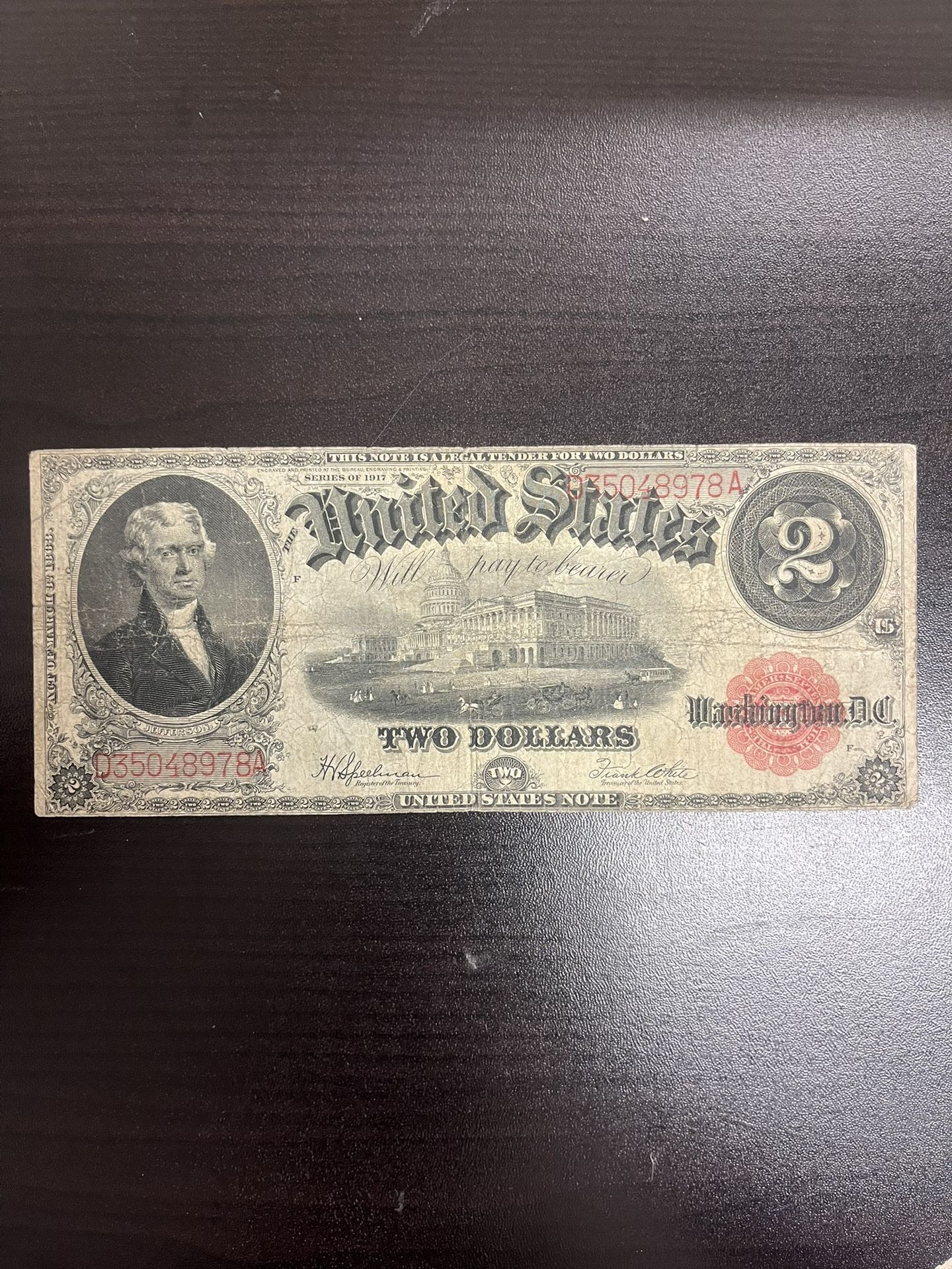 1917 $2 Large Size Old Bill