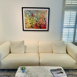 Gorgeous Butter Crème Leather Couch 