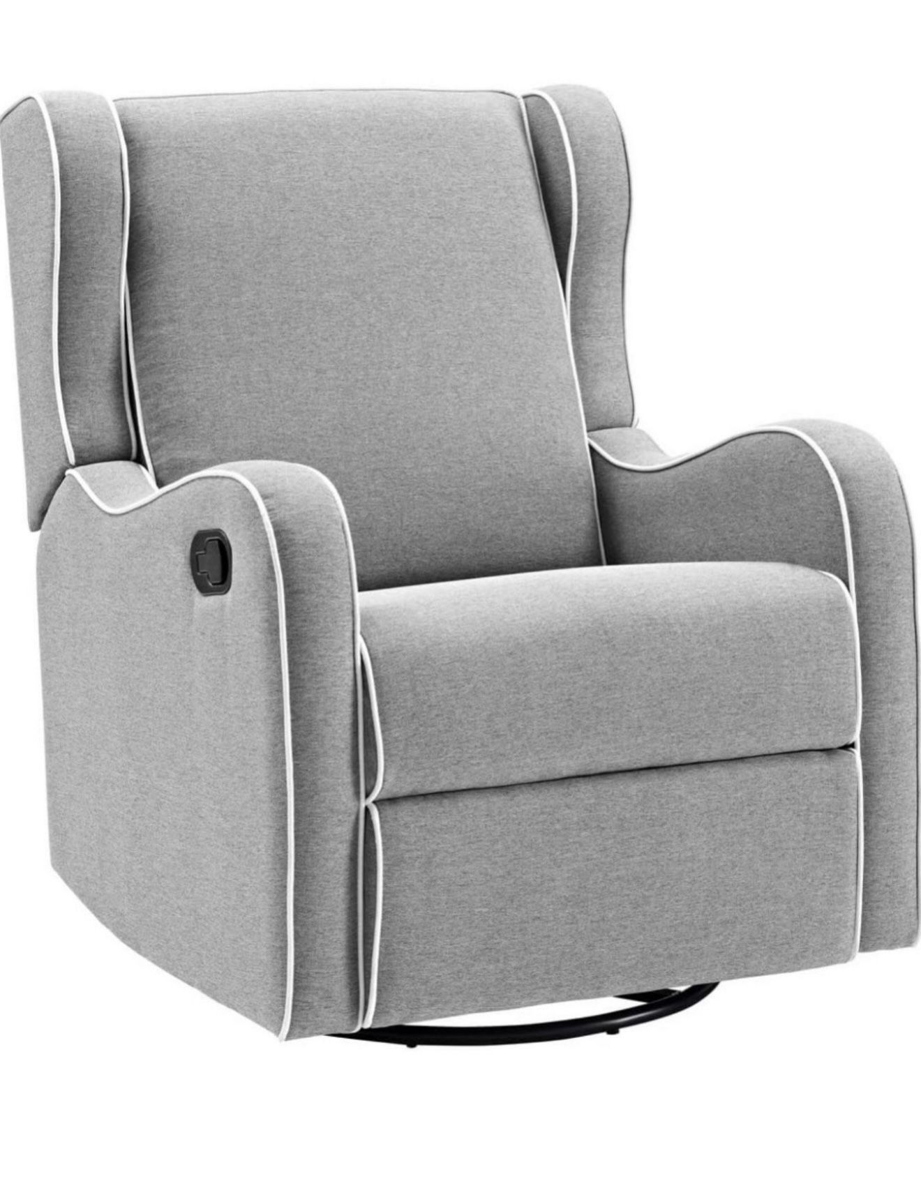 Angel Line Rebecca Upholstered Swivel Gliding Recliner Chair , Gray