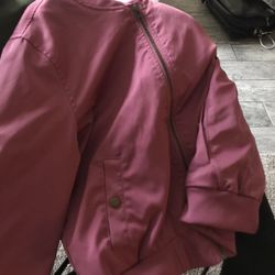 Pink Thin Bomber Jacket Small