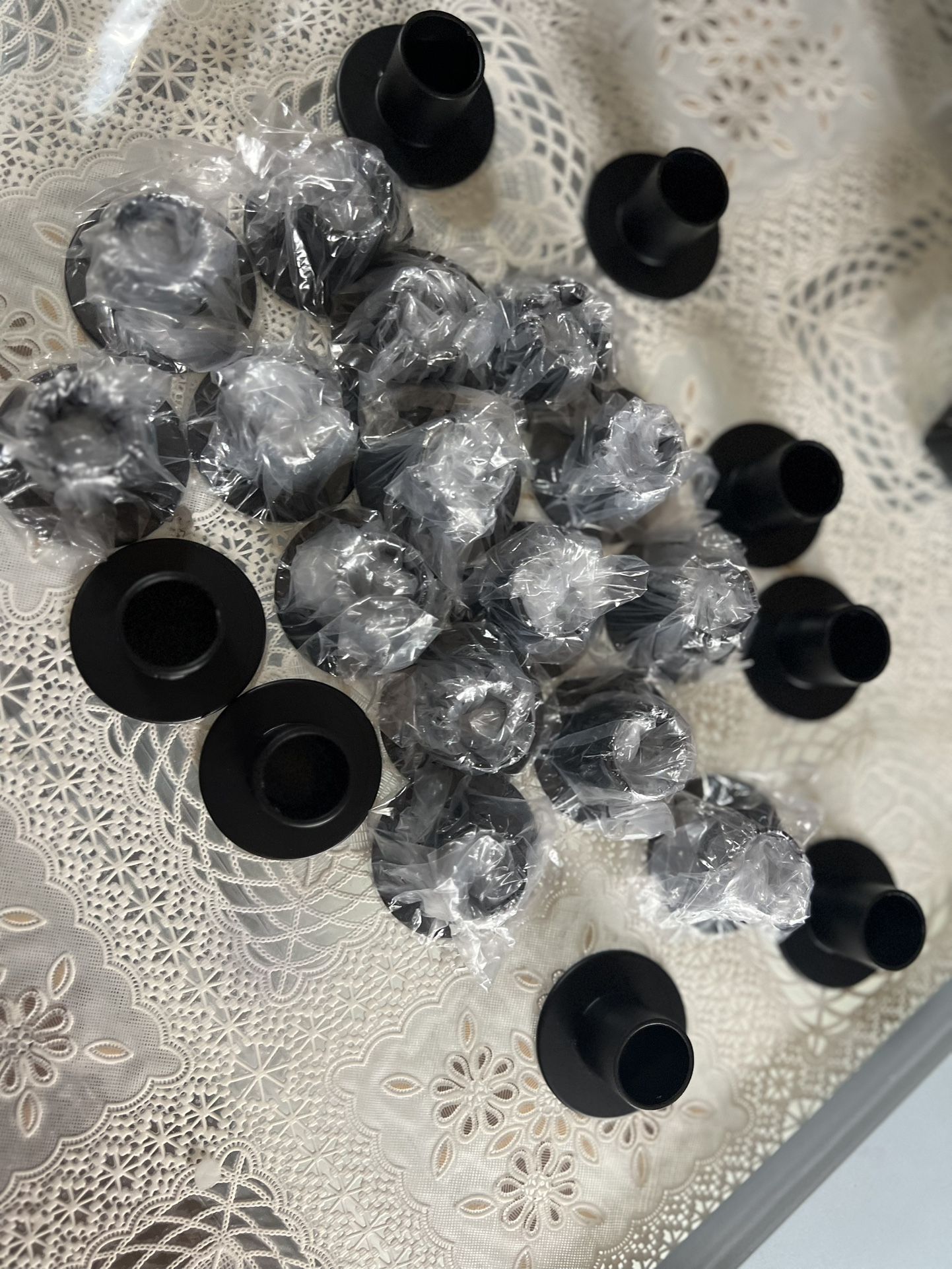 42Pcs Black Metal Taper Candle Holders