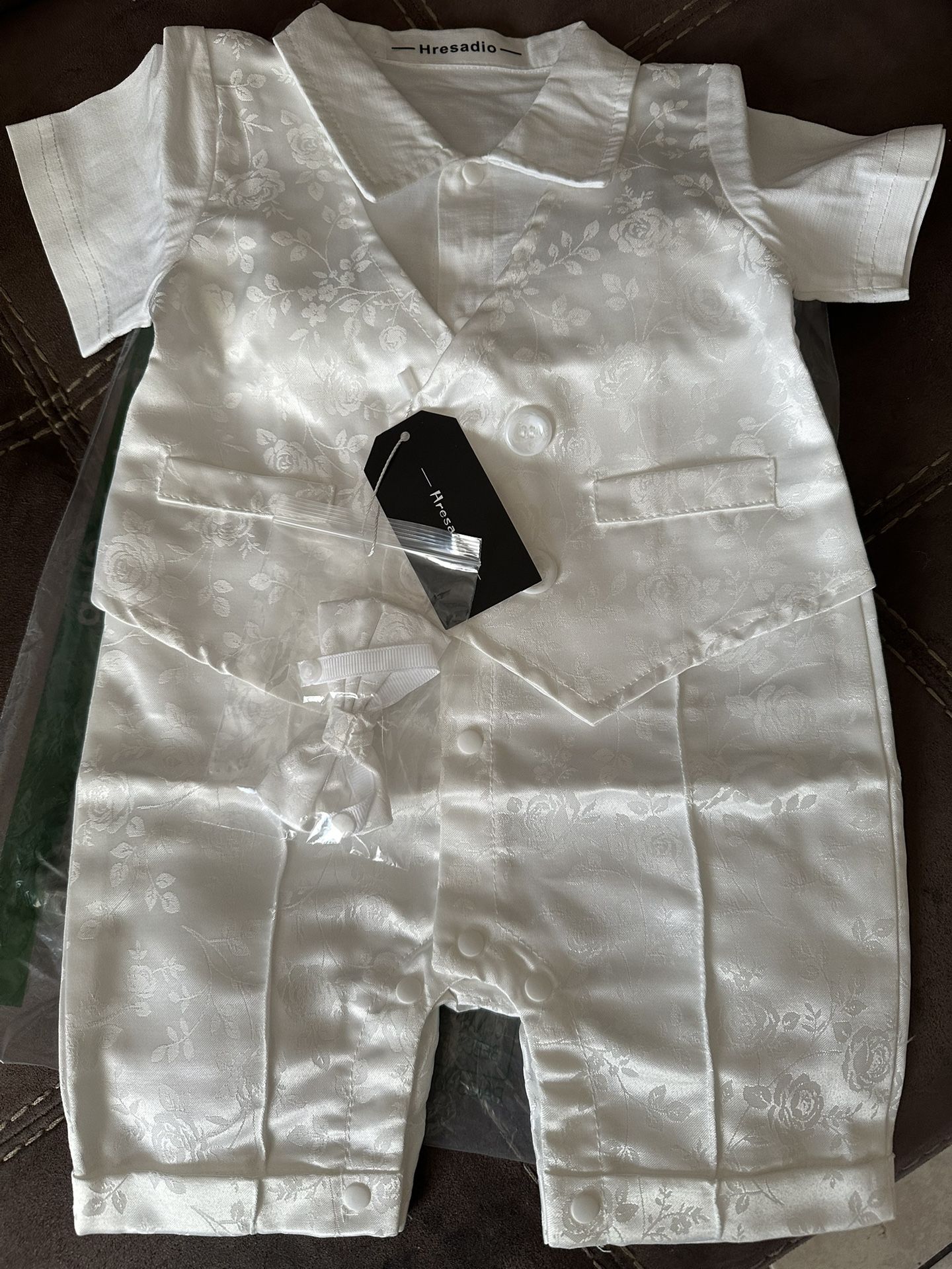 New baby baptismal, christening, dress up outfit size 3-6 months
