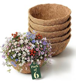Brand New 6 Pack 14” Coco Liners for Hanging Baskets & Plant 