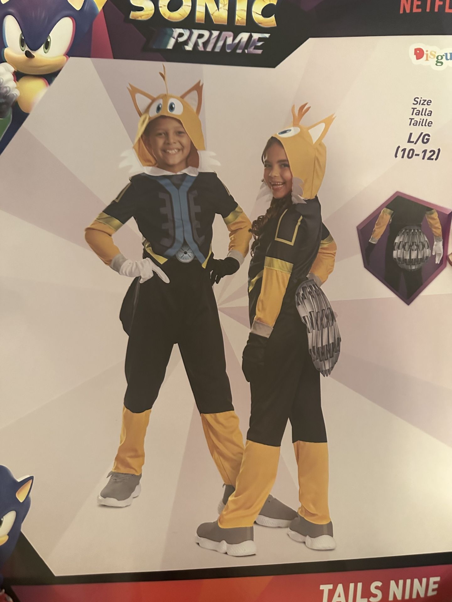 Youth large sonic tails Halloween costume