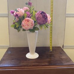 Dried Flower Arrangement In Ceramic Vase