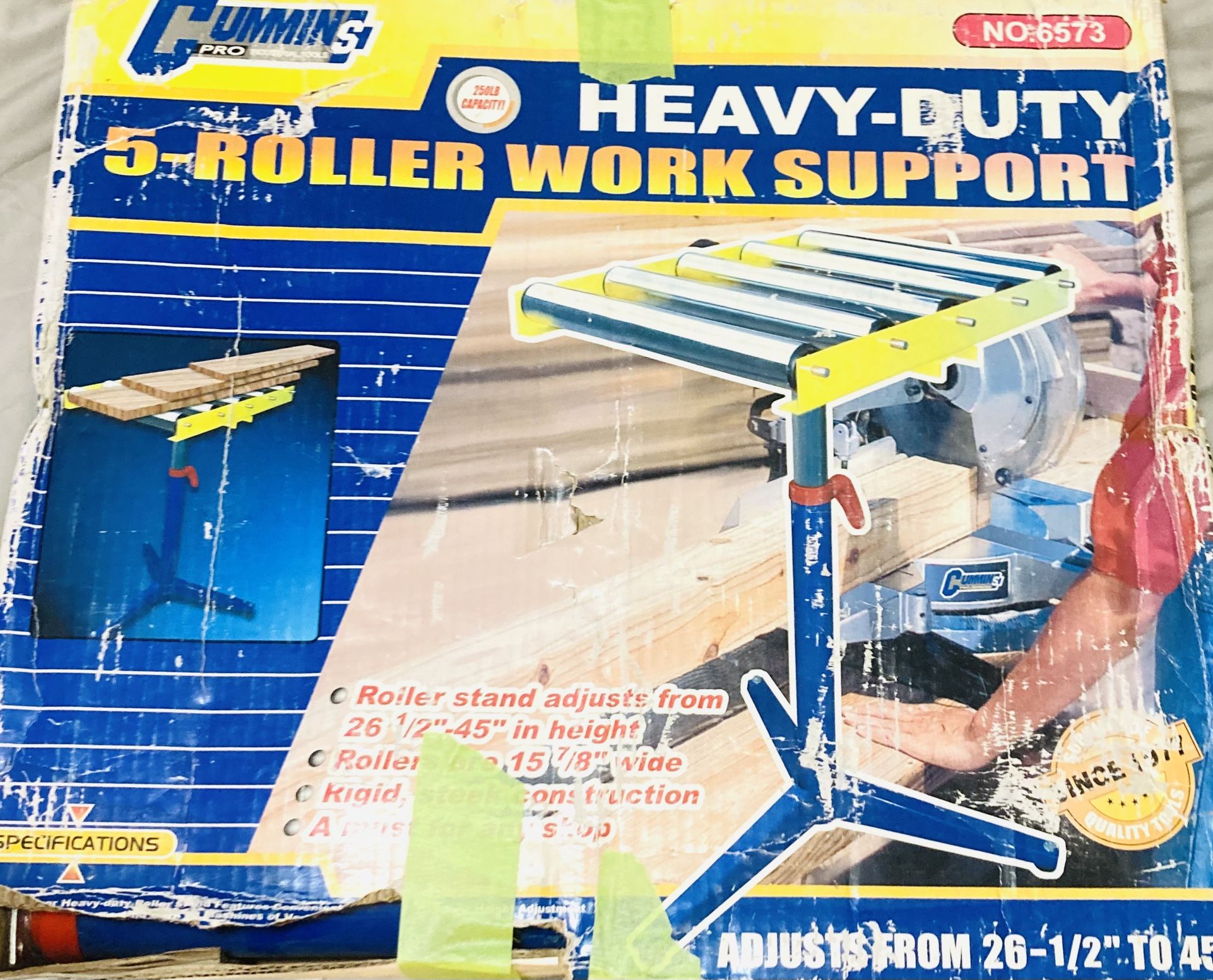 Heavy-Duty 5 Roller Work Support