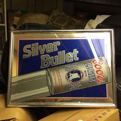 colors light beer sign silver bullet