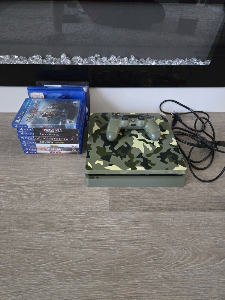 Playstation 4 Slim Call of Duty WW2 Console + Games