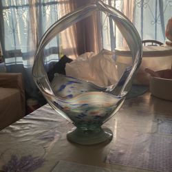 art glass basket