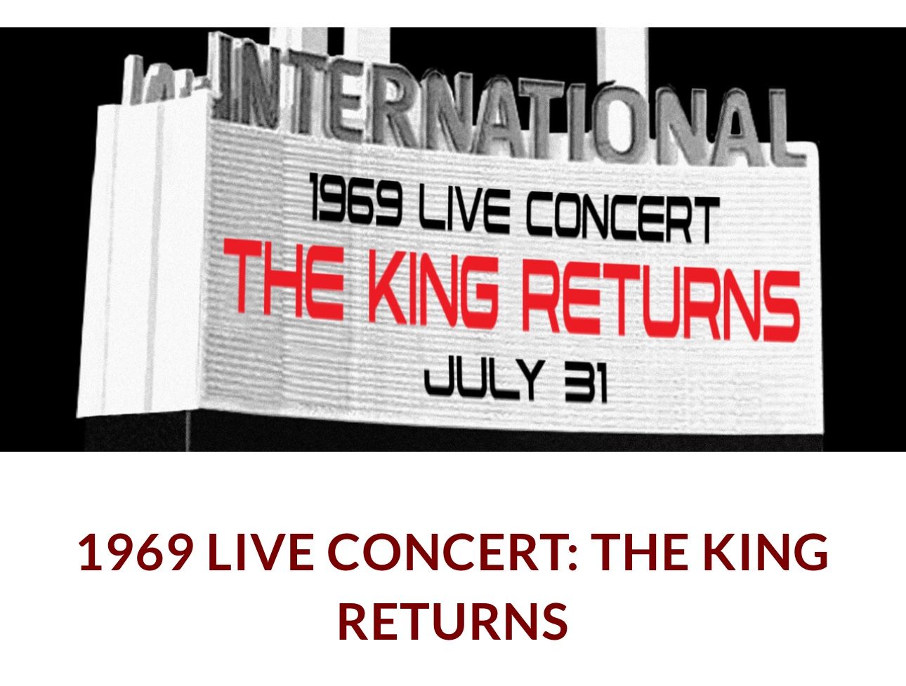 Elvis Show Tickets