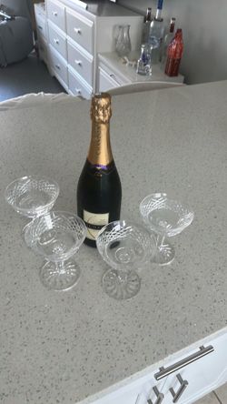 4 Waterford Champagne glasses