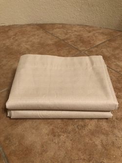 Two Light Beige Light Blocking Curtains