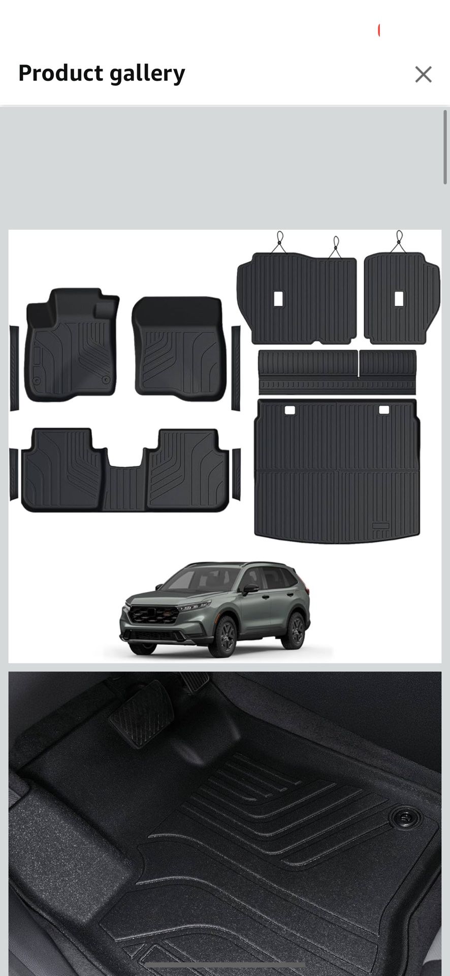 Floor Mats for Honda CR-V 2023-2026, All Weather Floor Mats Trunk Cargo Liner with Backrest Protectors and Door Sill Guards Accessories, Full Coverage