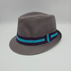 Unbranded Gray With Purple & Blue Ribbon Trilby FedoraHat