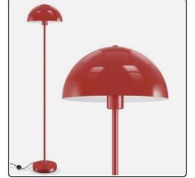 Industrial Floor Lamp, Red Floor Lamp for Living Room, 66Inch Tall Modern Standing Lamp, Stand Up Lamp with Metal Dome Shade, Mid Century Corne