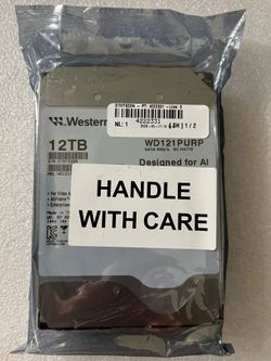 WD121PURP Western Digital Purple Pro Air 12TB 3.5" 6GB/s SATA 7200RPM 256MB HDD  S/N: D7HT SD2N (NEW under manufacturer warranty)