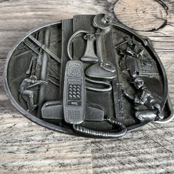 Vintage 1988 Téléphone Lineman Antique Phone Worker Siskiyou Z-50 Belt Buckle 