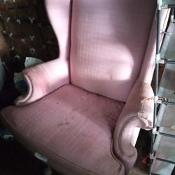 Vintage Wingback Chair Pink