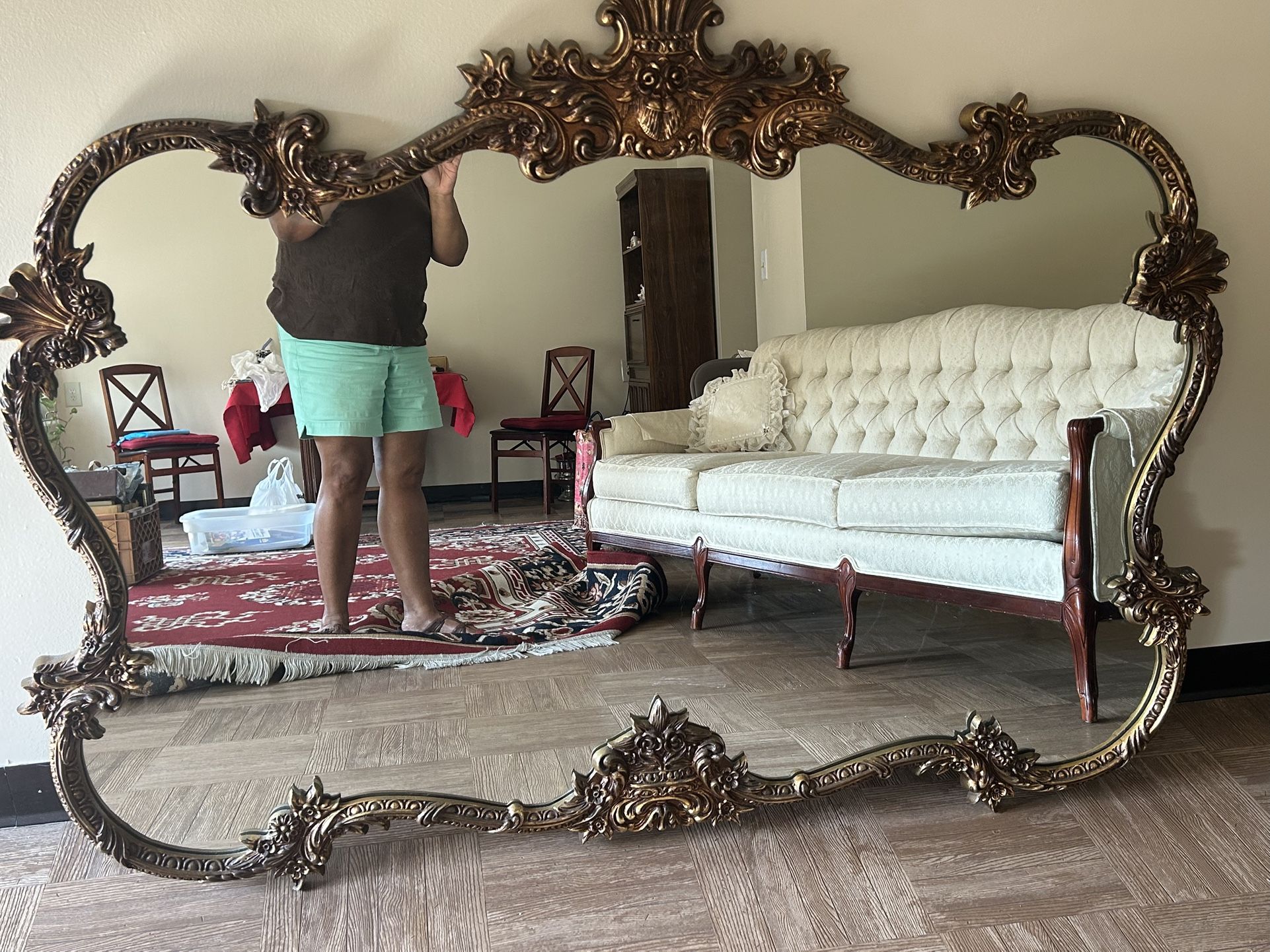 Mirror - Large Faux Antique Hanging Mirror