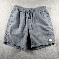 Katin Shorts Men’s Medium Gray Drawstring Pockets Linen Blend Casual #2272
