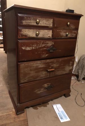 4 Drawers Old Dresser Solid Wood All Drawers Works Fine For