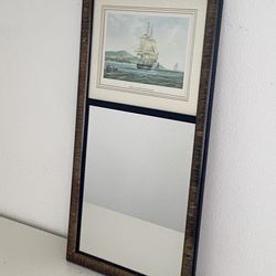 Vintage Framed The Lord Lowther Ship Maritime Litho Mirror