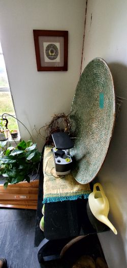 Huge Mosaic Glass Metal Bowl