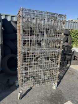 Uline Stainless Steel Security Cart - 36 x 24 x 69"