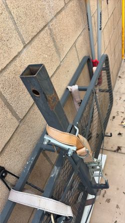 Metal Utility Rack with Straps and Hitch Mount
