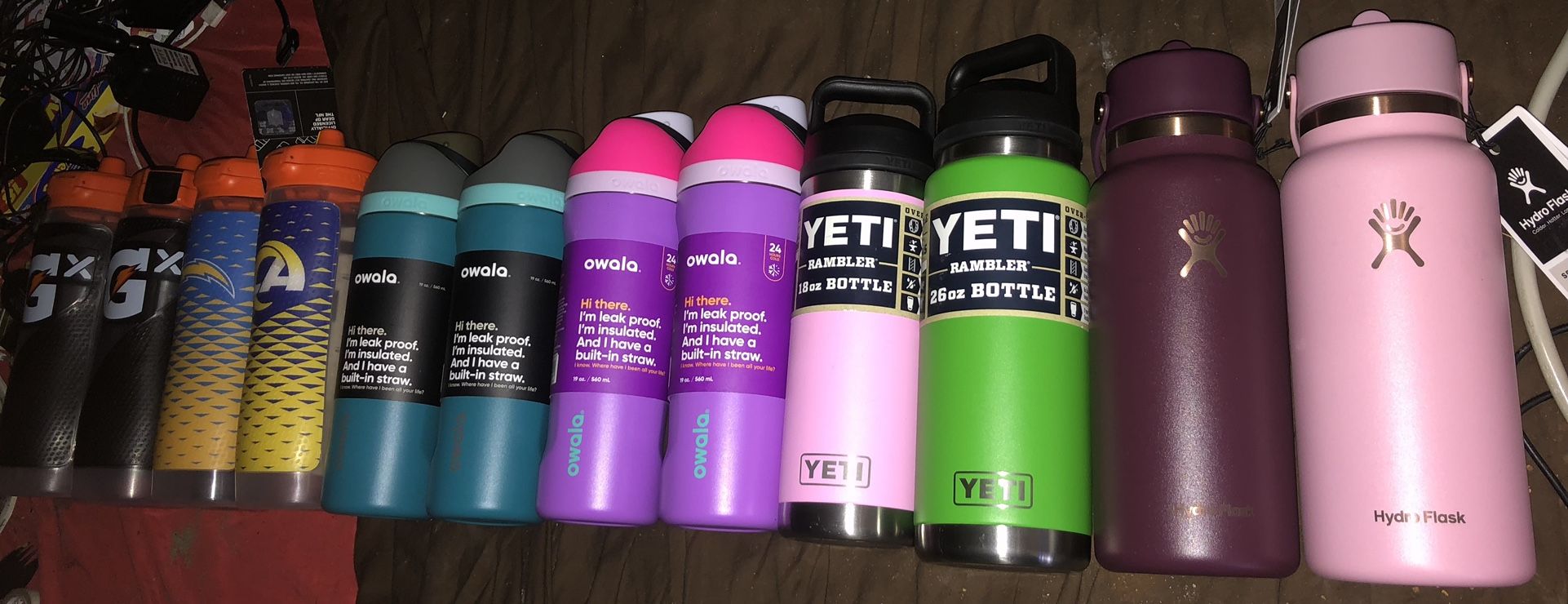 Hydroflasks/Yetis/Gatorade GX Bottles