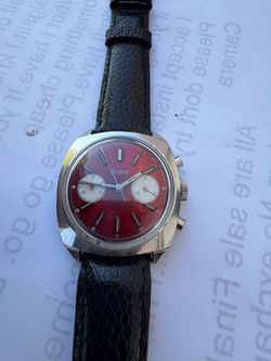 Gallet Vintage Chronograph Watch Red Dial