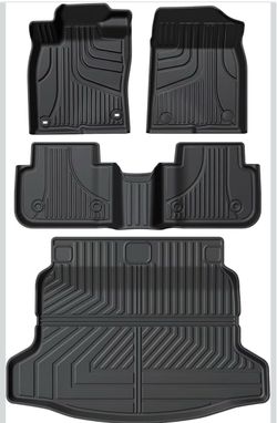 Black All-Weather Car Floor Mats Full Set
