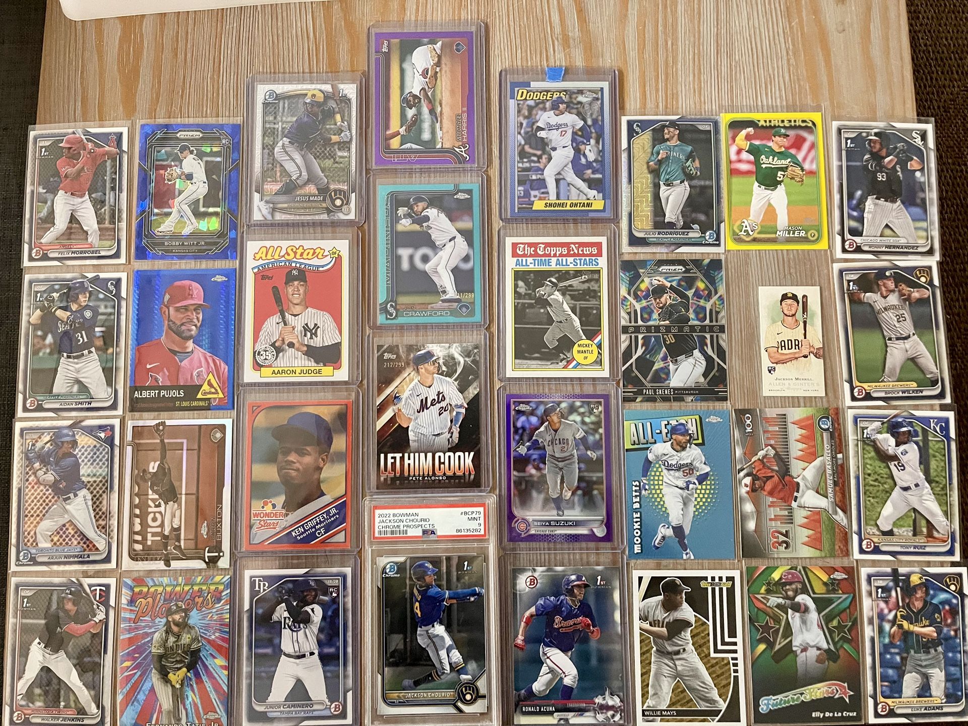 Baseball HOF and Star Lot (X32)—Chourio, Skenes, Mantle, Ohtani, Judge, Griffey, Made, and More