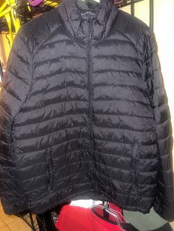 Black Puffer Zip-Up Jacket