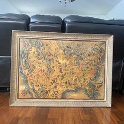 1940's Pictorial Map of the United States By Miguel Covarrubias 41”x31”