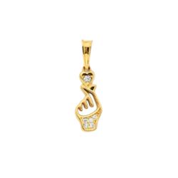 Mini pendant 14k Yellow Gold. Korean Heart