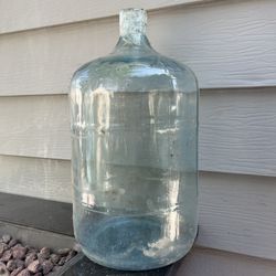 Vintage Blue Glass Water Jug Bottle 5 Gallon