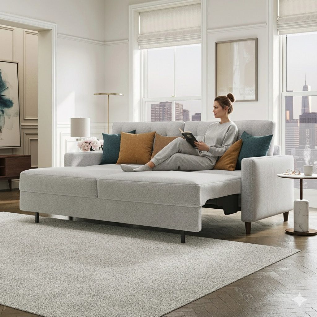 OUTLET | COSTCO Thomasville Ella Convertible Sleeper Sofa, Light Gray ...