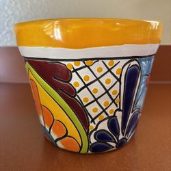 Mexican Talavera Ceramic Plant Pot-6“ X 5.5“