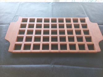 1960'S Mid Century Modern Italian Lattice Serving Trivet Tray By Burma Teak .
