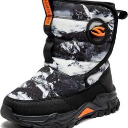 GUBARUN Boys Snow Boots Winter Waterproof Slip Resistant Cold Weather Shoes (Little Kid -13)