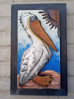 METAL 3D PELICAN GARDEN DECOR