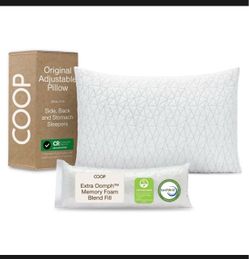 Coop Original Adjustable Bed Pillow Memory Foam Blend Zip King Size