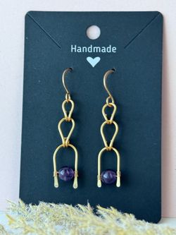 Gold Amethyst Earrings