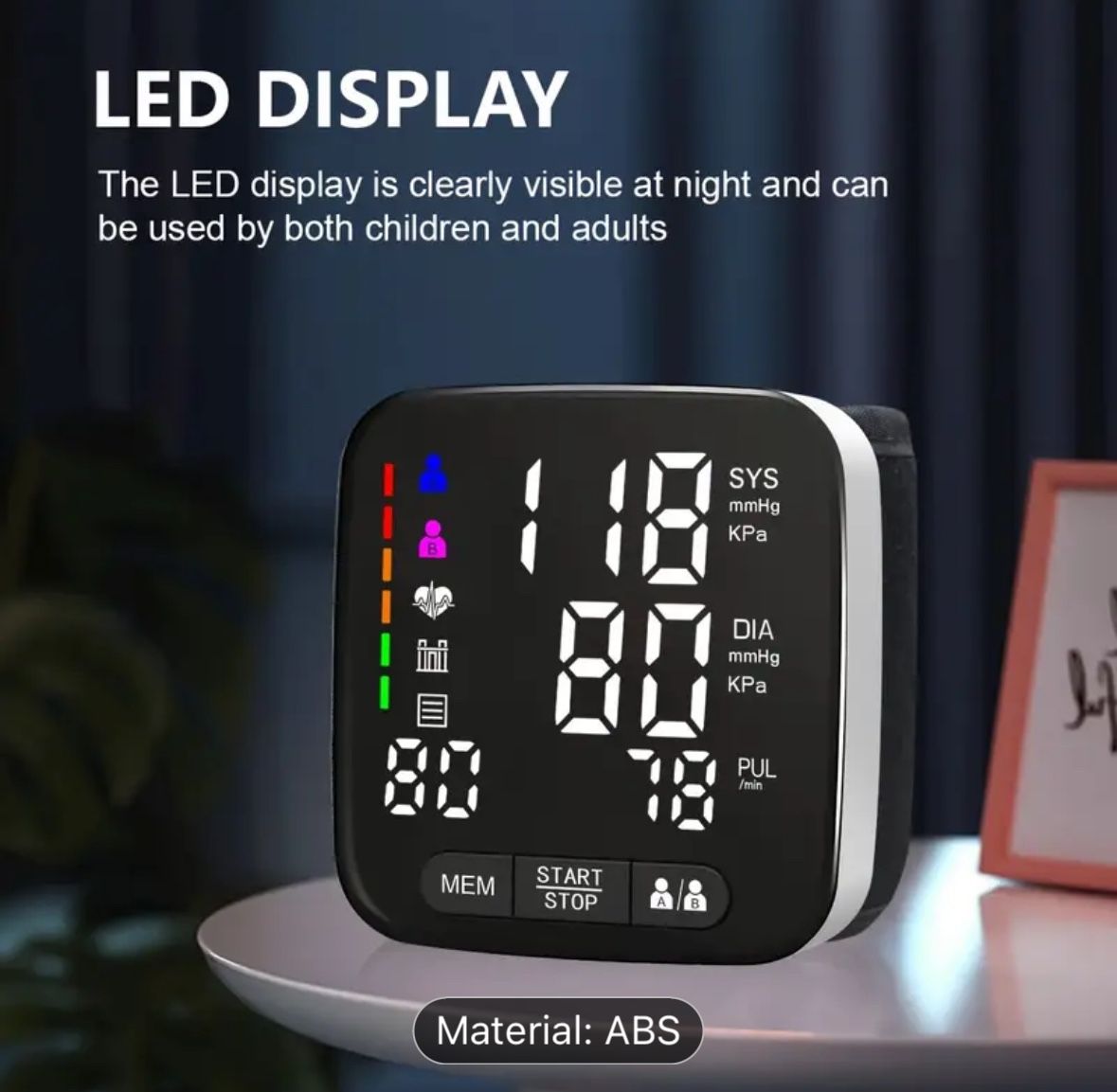 New Blood Pressure Monitor With LED Display