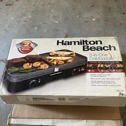 3 In One Grill/griddle Hamilton Beach for Sale in Renton, WA - OfferUp