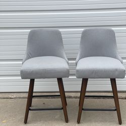 Gray Upholstered Bar Stools 